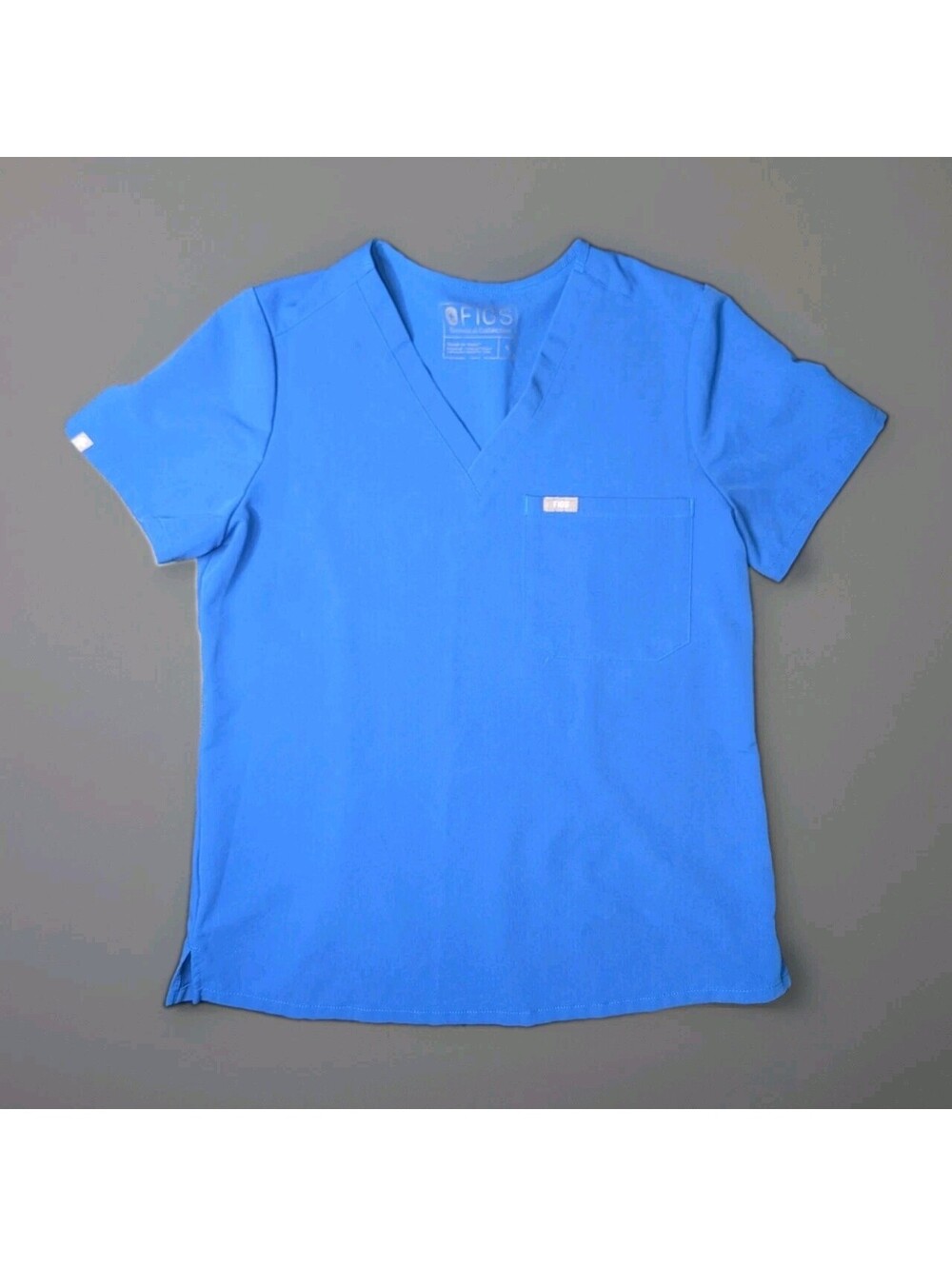 Figs Technical Collection Top Blue Small V Neck